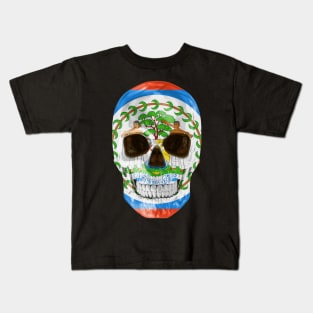 Belize Flag Skull - Gift for Belizean 19.02.52 With Roots From Belize Kids T-Shirt